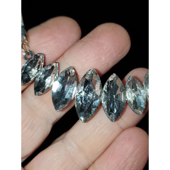 A Silky Snake Chain Rhinestone Necklace Evening Cocktail Sparkly Elegant - Picture 3 of 10